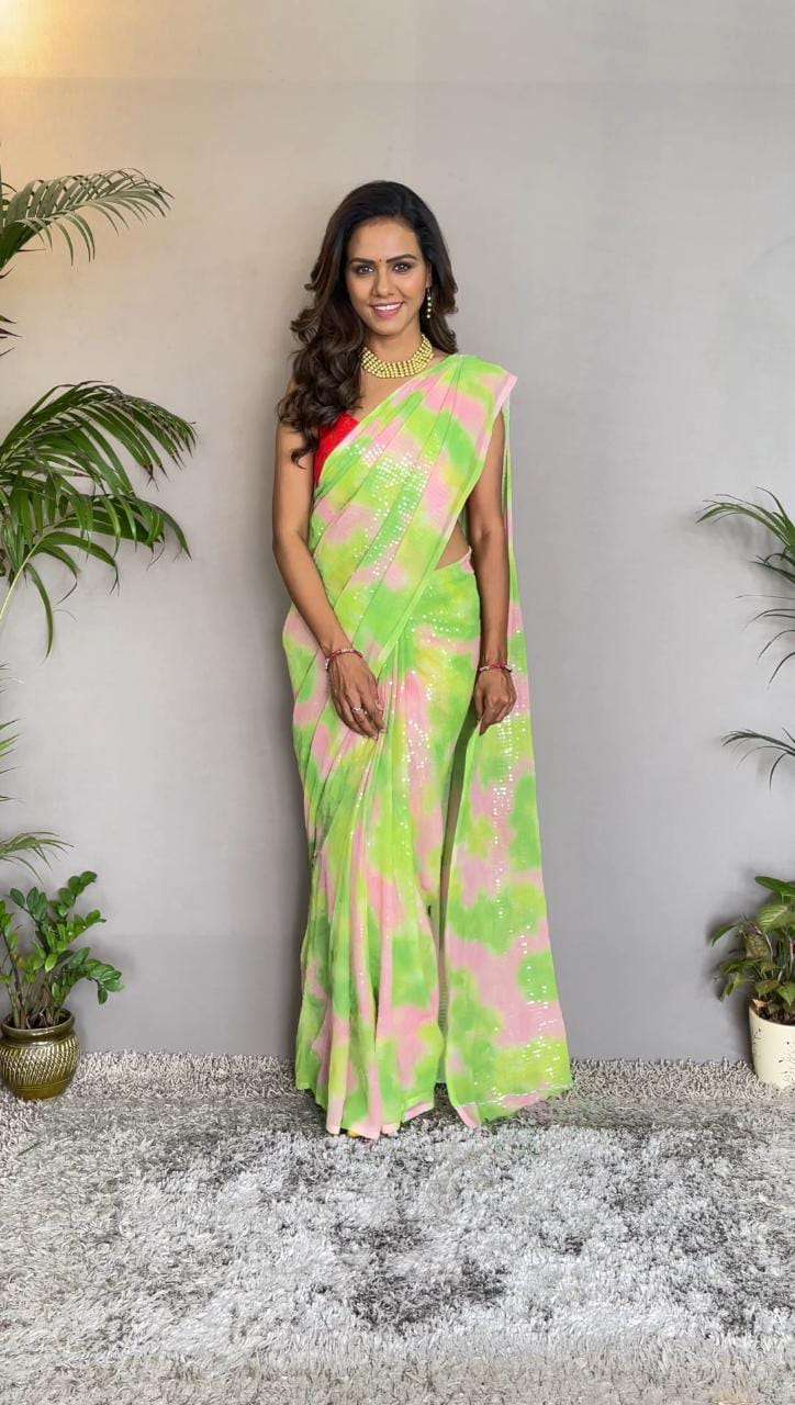 pr 3234 design multy colors effect sequience saree 