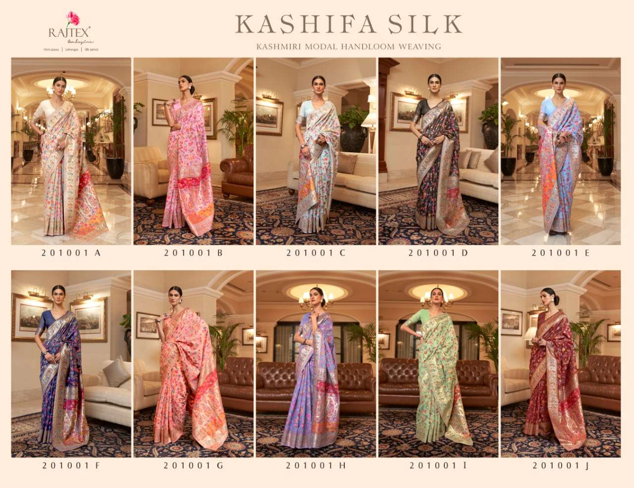 rajtex kashifa silk 201001 design colors kashmiri handloom weaving sarees 