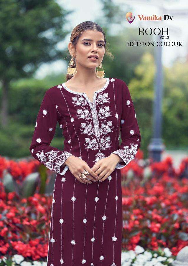 rooh vol 2 edition color by vamika nx rayon kurti with pant collection