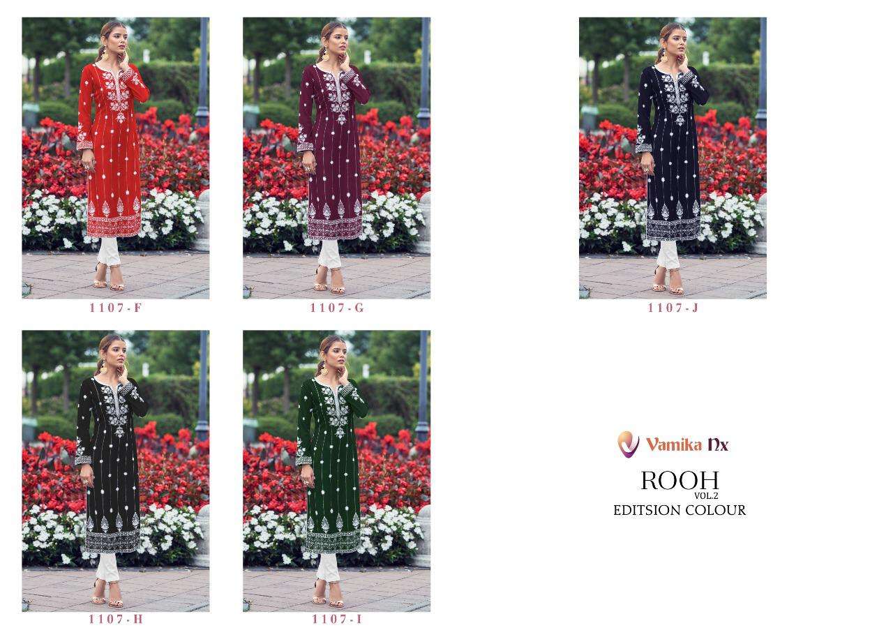 rooh vol 2 edition color by vamika nx rayon kurti with pant collection