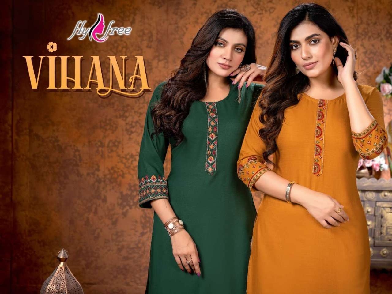 VIHANA RAYON SLUB WITH WORK KURTI CATALOG WHOLESALER BEST RATE