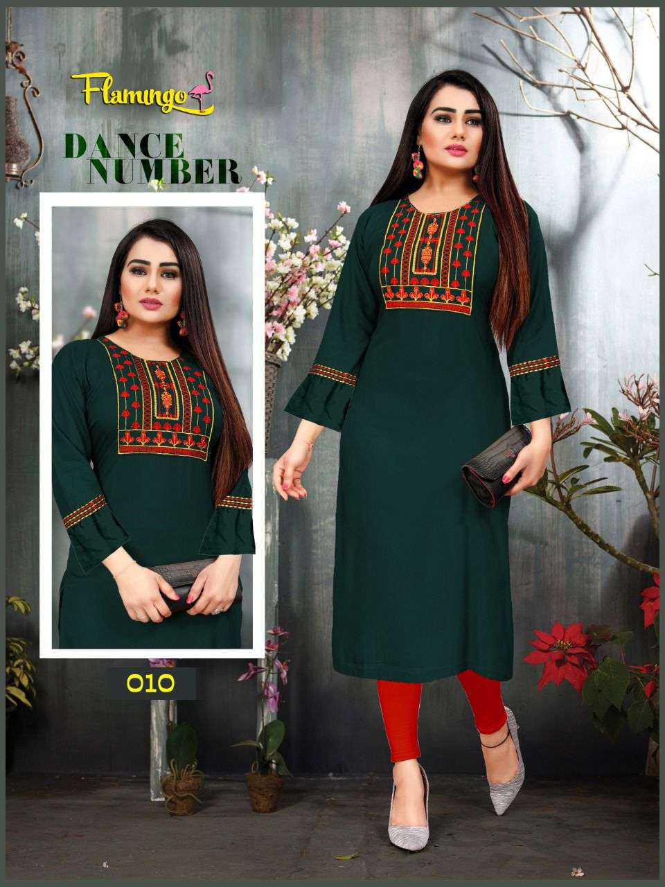 BEAUTY QUEEN FLEMINGO VOL.2 Rayon 14 Kg Heavy Embroidered Brand Look with Patta KURTI CATALOG WHOLESALER BEST RATE