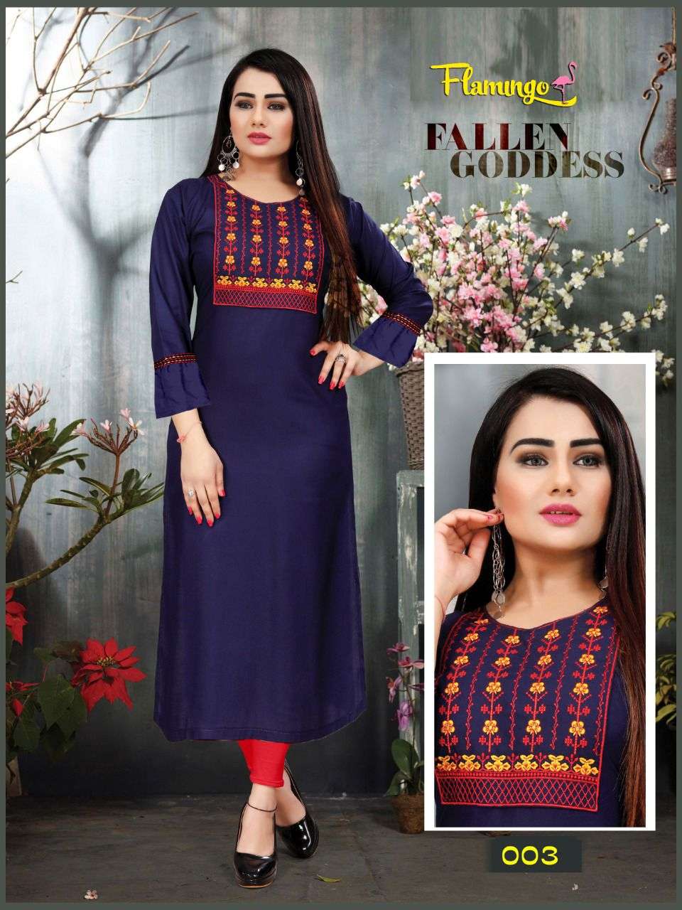 BEAUTY QUEEN FLEMINGO VOL.2 Rayon 14 Kg Heavy Embroidered Brand Look with Patta KURTI CATALOG WHOLESALER BEST RATE
