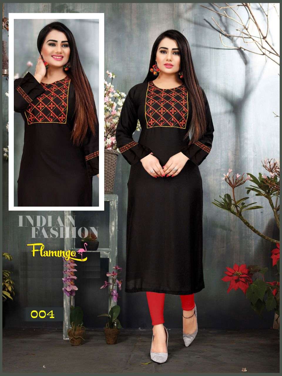BEAUTY QUEEN FLEMINGO VOL.2 Rayon 14 Kg Heavy Embroidered Brand Look with Patta KURTI CATALOG WHOLESALER BEST RATE
