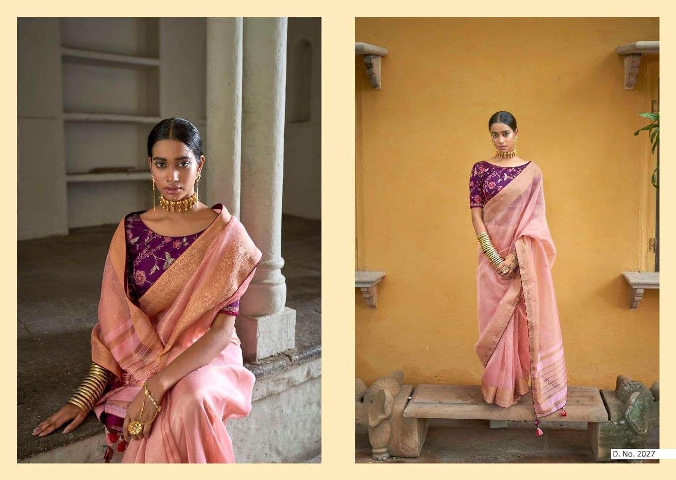 kimora fashion falak tissue organza with fancy blouse saree exports 