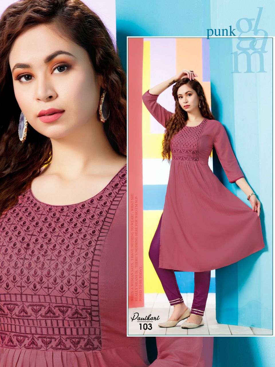 NEW PANIHARI VOL.1 TOP- HEAVY RAYON SLUB WITH EMBROIDERY WORK PANT - EAVY RAYON 14KG (With Lace) NAIRA CUT TOP WITH PANT CATALOG WHOLESALER BEST RATE