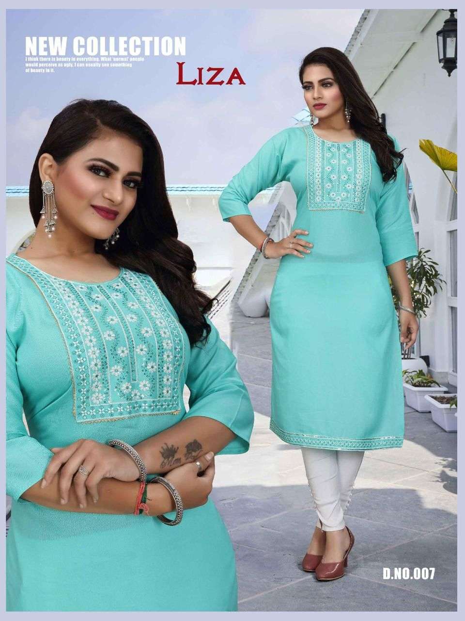 New Riyaa Liza Rayon 14 Kg Sequence Work Galla and Patta KURTI CATALOG WHOLESALER BEST RATE