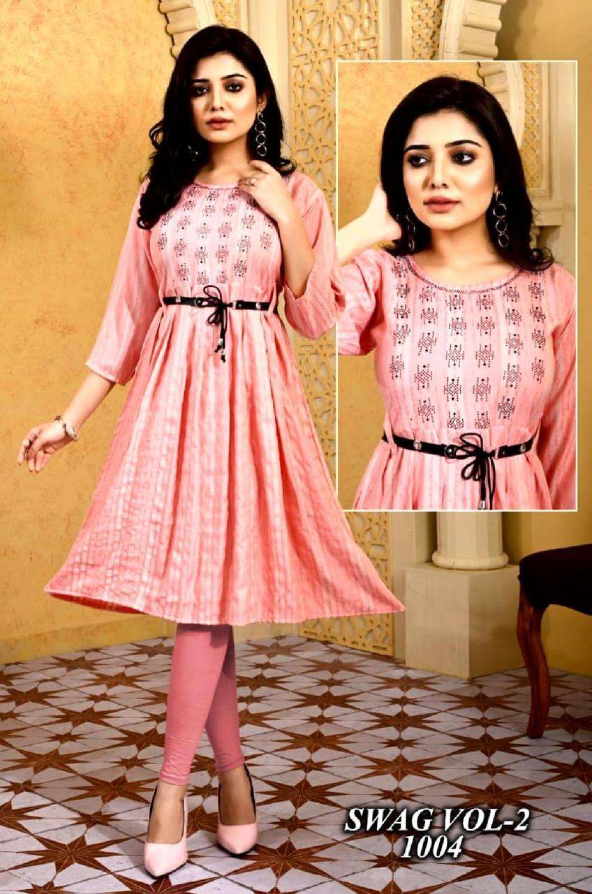 New Riyaa Swag Vol.2 Heavy Rayon Dobby Ghera Style With Siroski Work Choli With Extra Belt KURTI CATALOG WHOLESALER BEST RATE