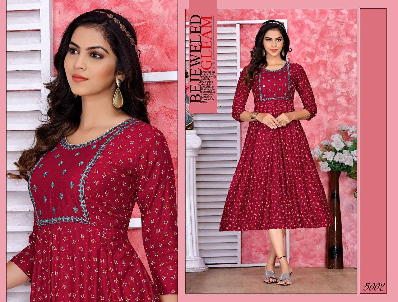 NEW RIYAA SWANKY VOL.1 RAYON PRINT Embroidered With sequence Work KURTI CATALOG WHOLESASALER BEST RATE
