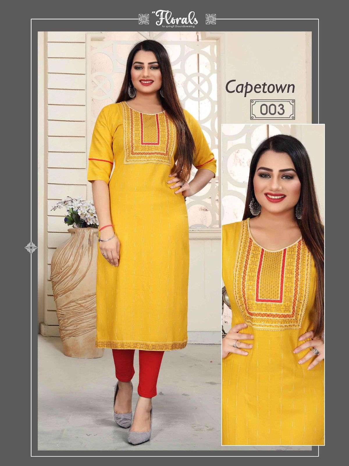 BEAUTY QUEEN CAPETOWN VOL 2 Fancy Heavy Rayon Weaving with Embroidery Work KURTI CATALOG WHOLESALER BEST RATE
