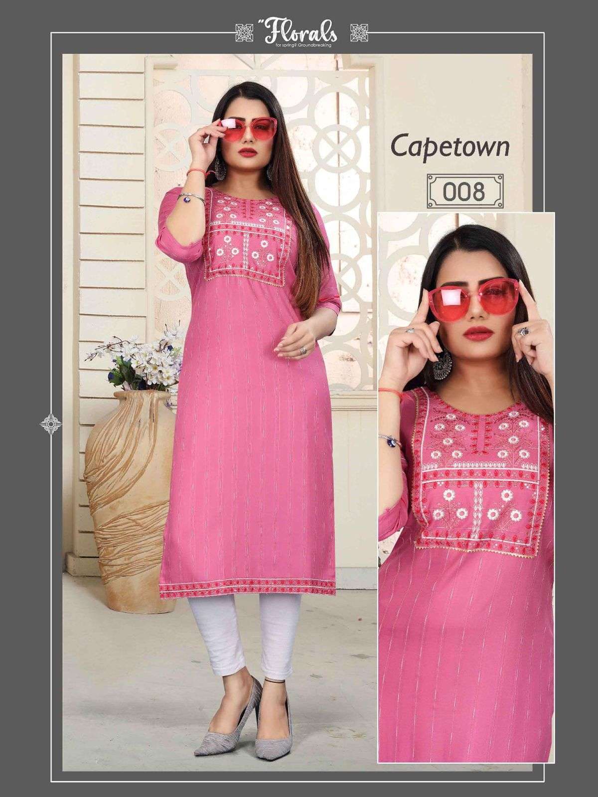 BEAUTY QUEEN CAPETOWN VOL 2 Fancy Heavy Rayon Weaving with Embroidery Work KURTI CATALOG WHOLESALER BEST RATE