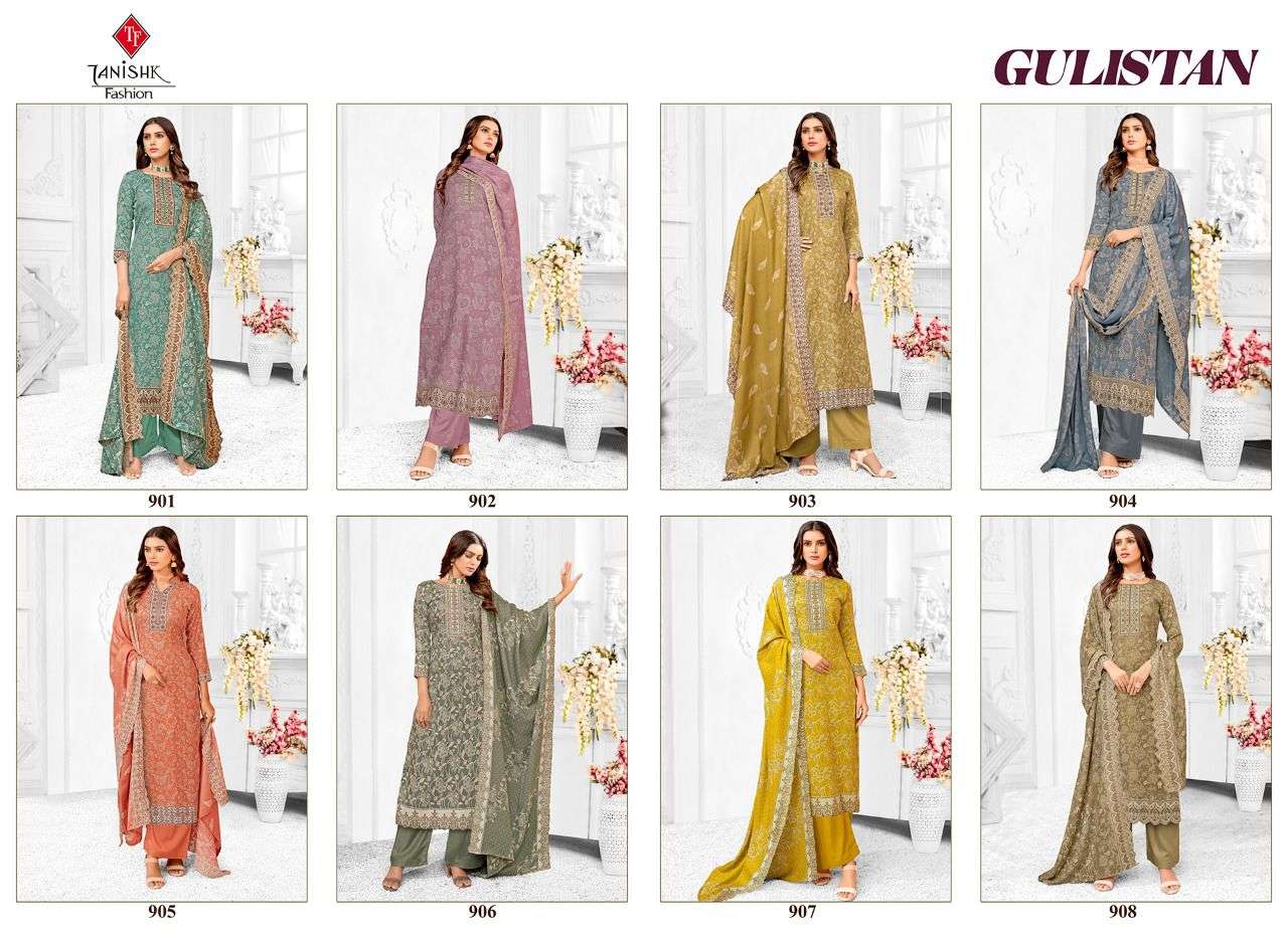 gulistan by tanishk pashmina printed casual dress materials