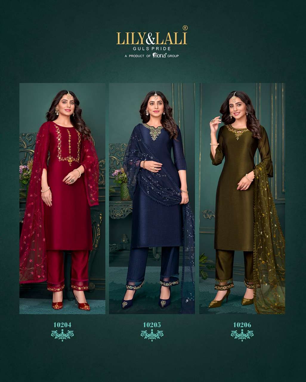 maria vol 9 by lily & lali silk handwork readymade 3 piece catalogue