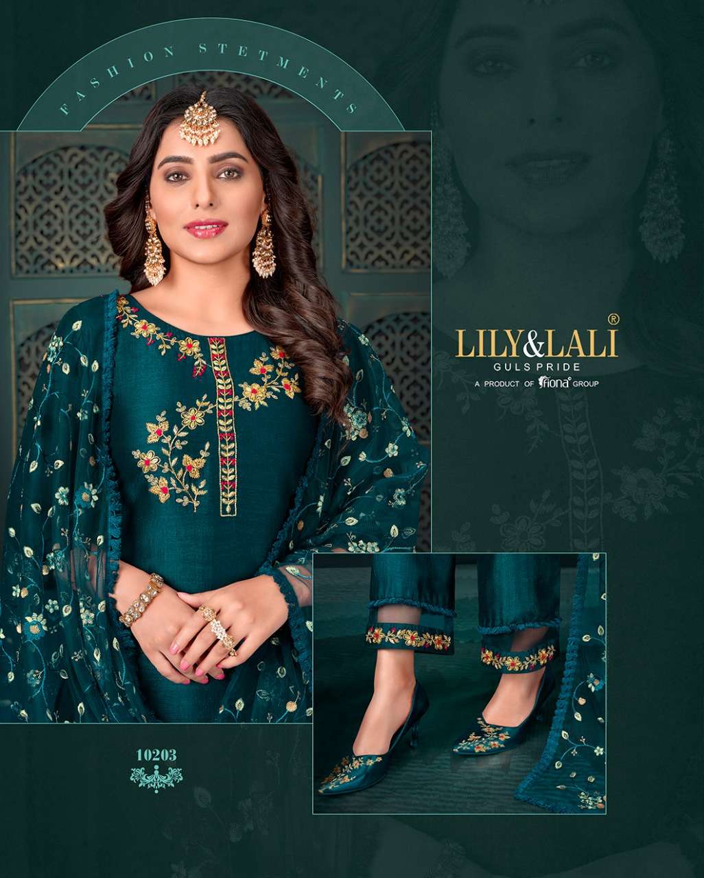 maria vol 9 by lily & lali silk handwork readymade 3 piece catalogue