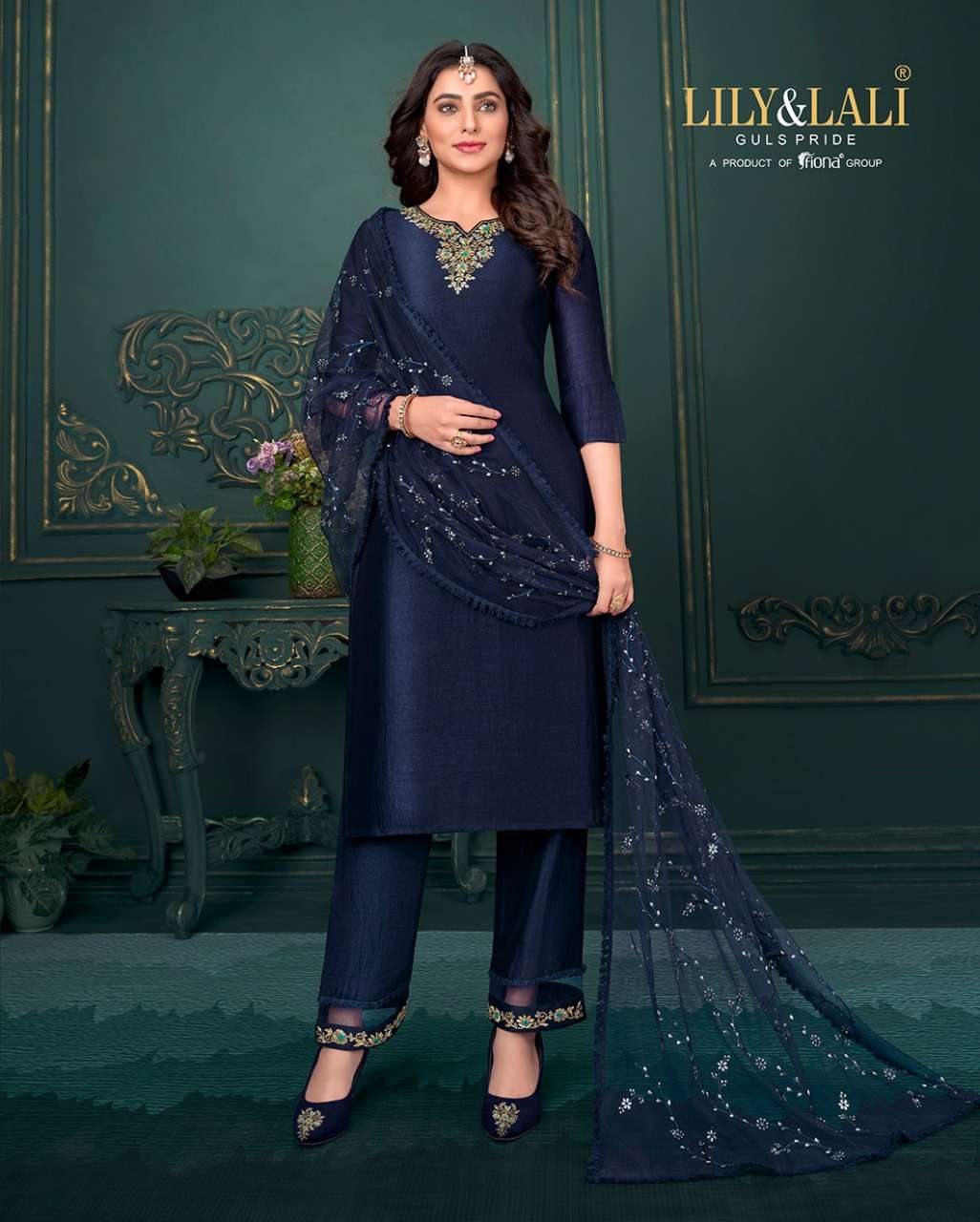 maria vol 9 by lily & lali silk handwork readymade 3 piece catalogue