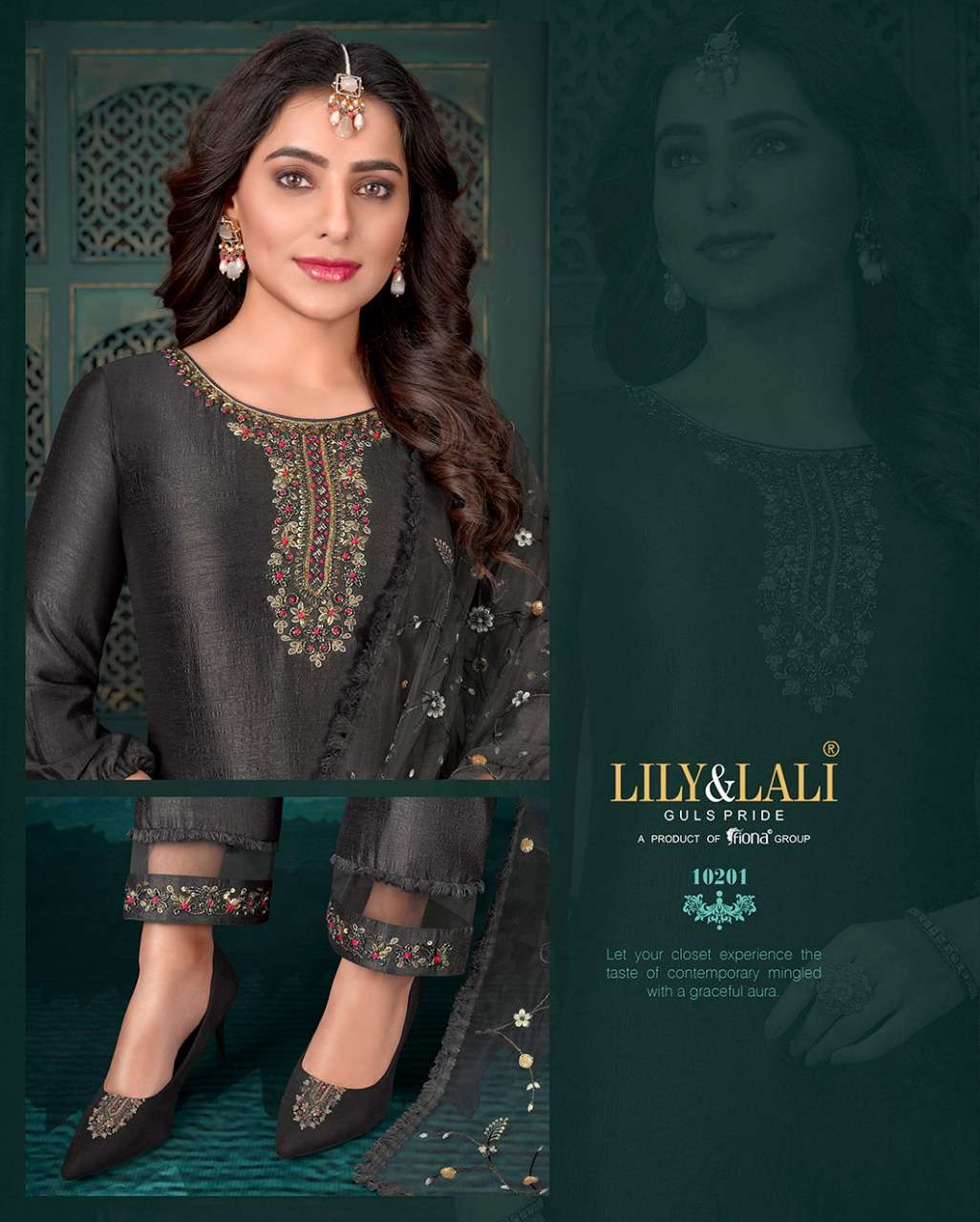 maria vol 9 by lily & lali silk handwork readymade 3 piece catalogue