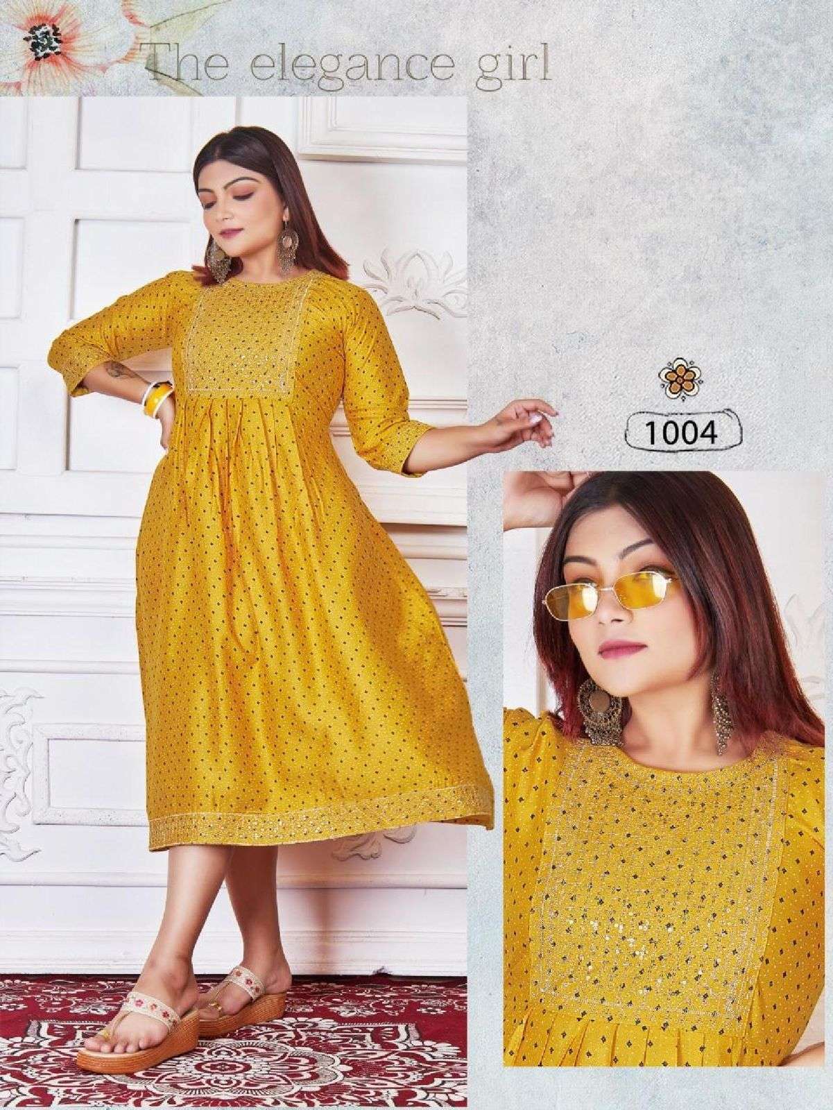 BEAUTY FLEA VOL.1 RAYON 14 KG FANCY KURTI WITH SEQUENCE WORK WITH PRINT KURTI CATALOG WHOLESALER BEST RATE