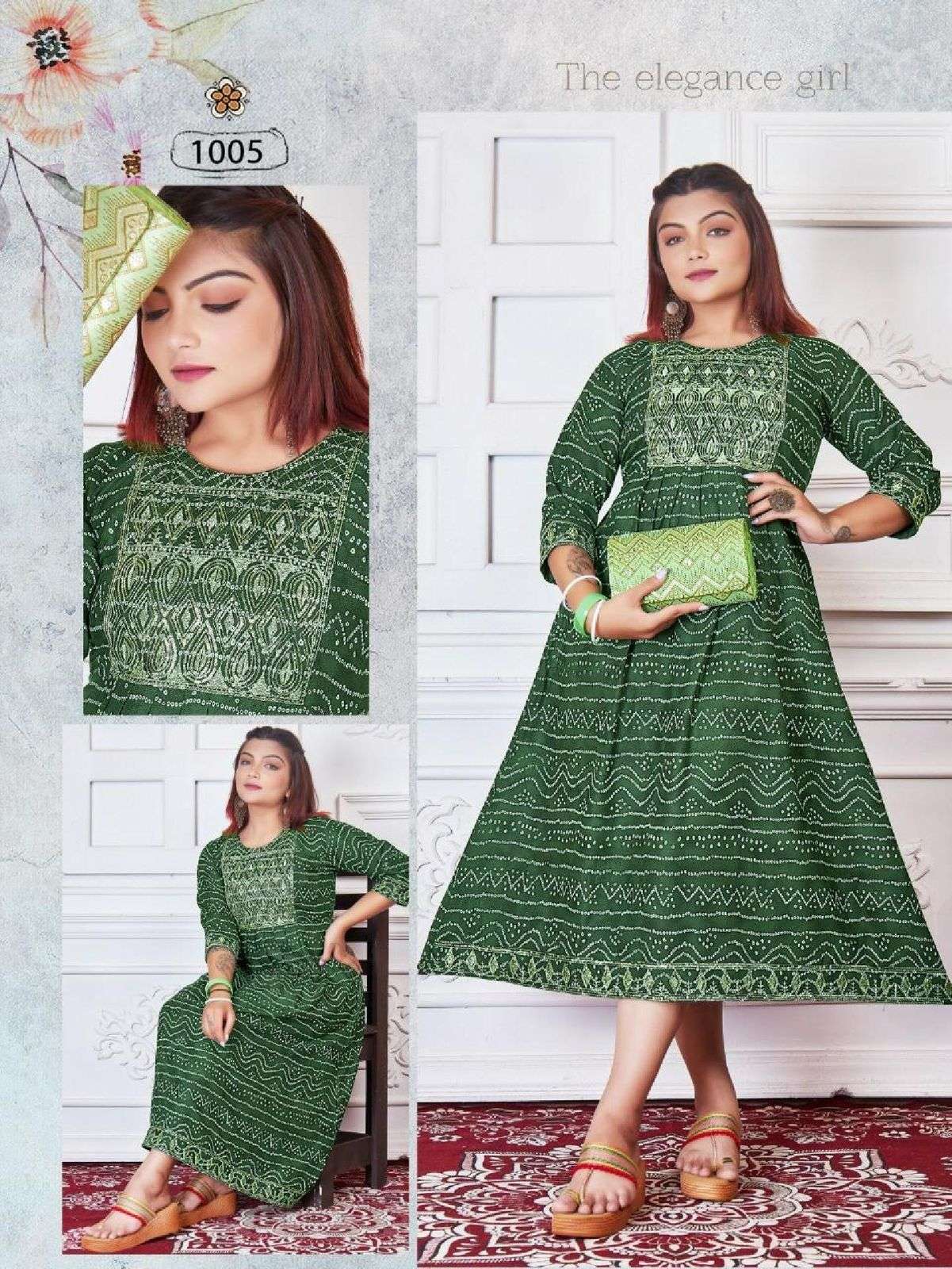 BEAUTY FLEA VOL.1 RAYON 14 KG FANCY KURTI WITH SEQUENCE WORK WITH PRINT KURTI CATALOG WHOLESALER BEST RATE
