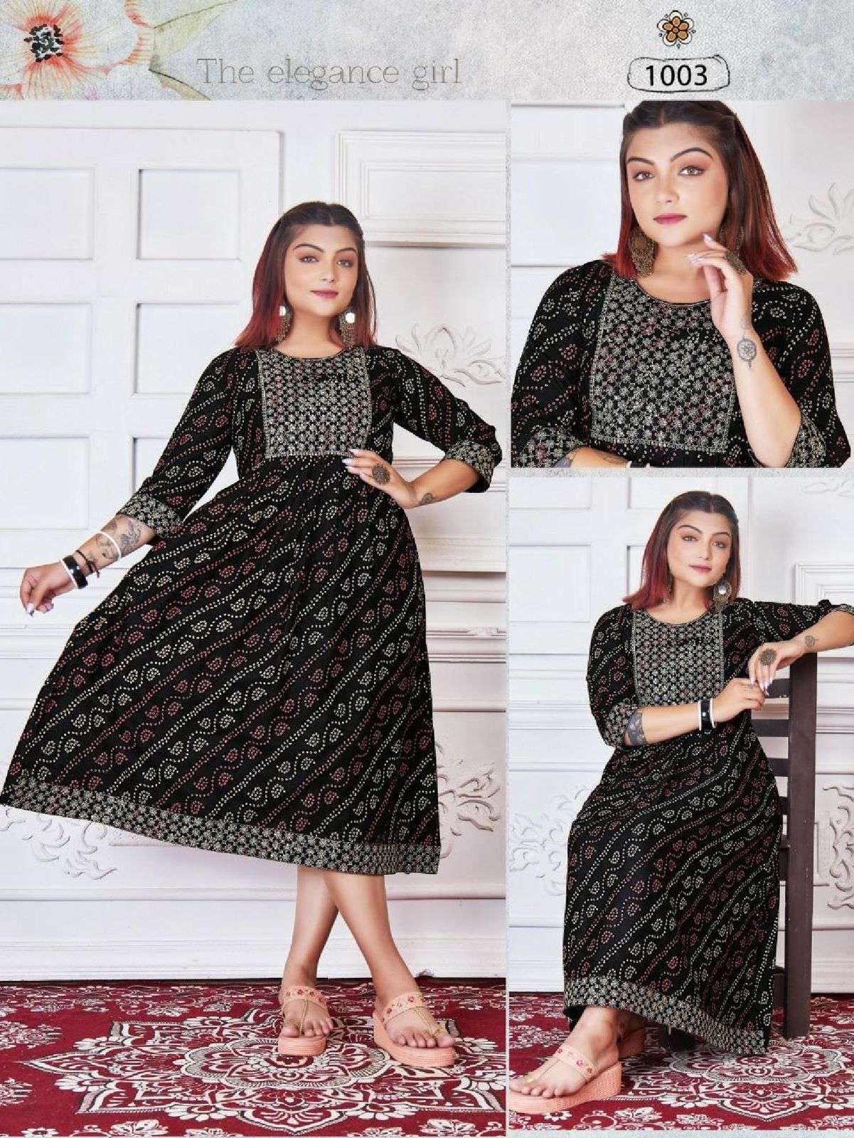 BEAUTY FLEA VOL.1 RAYON 14 KG FANCY KURTI WITH SEQUENCE WORK WITH PRINT KURTI CATALOG WHOLESALER BEST RATE