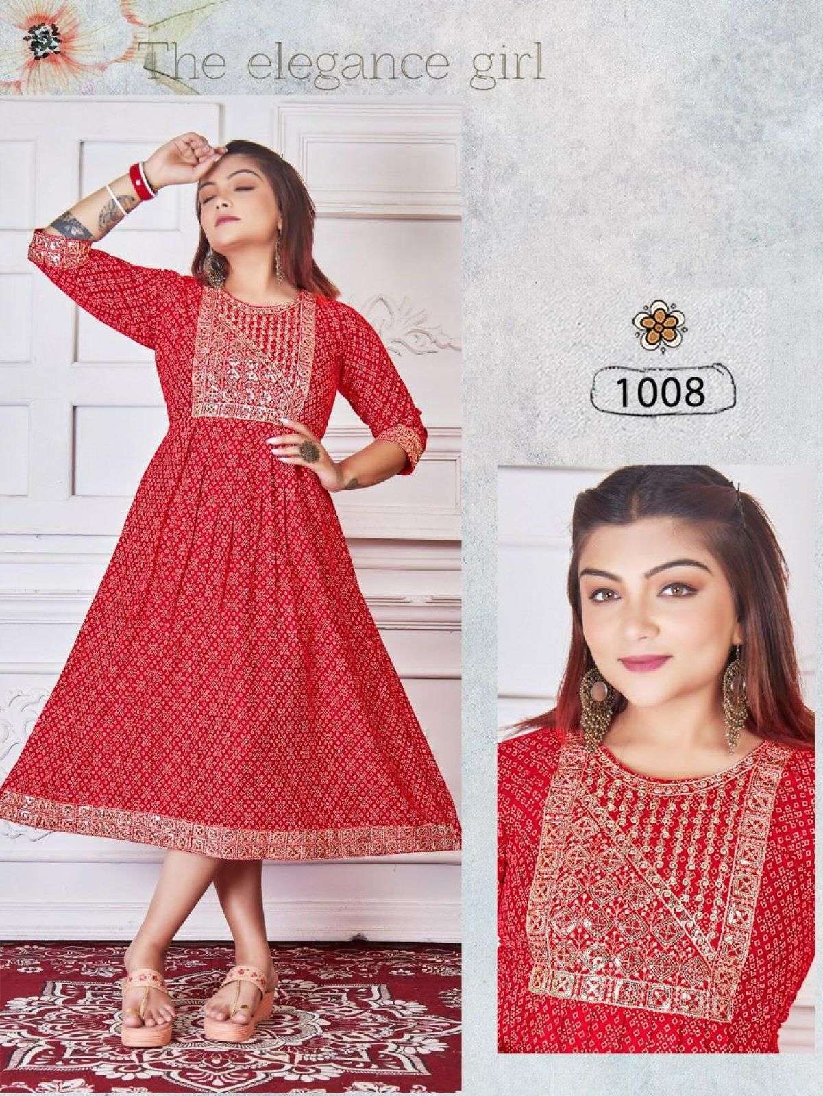 BEAUTY FLEA VOL.1 RAYON 14 KG FANCY KURTI WITH SEQUENCE WORK WITH PRINT KURTI CATALOG WHOLESALER BEST RATE