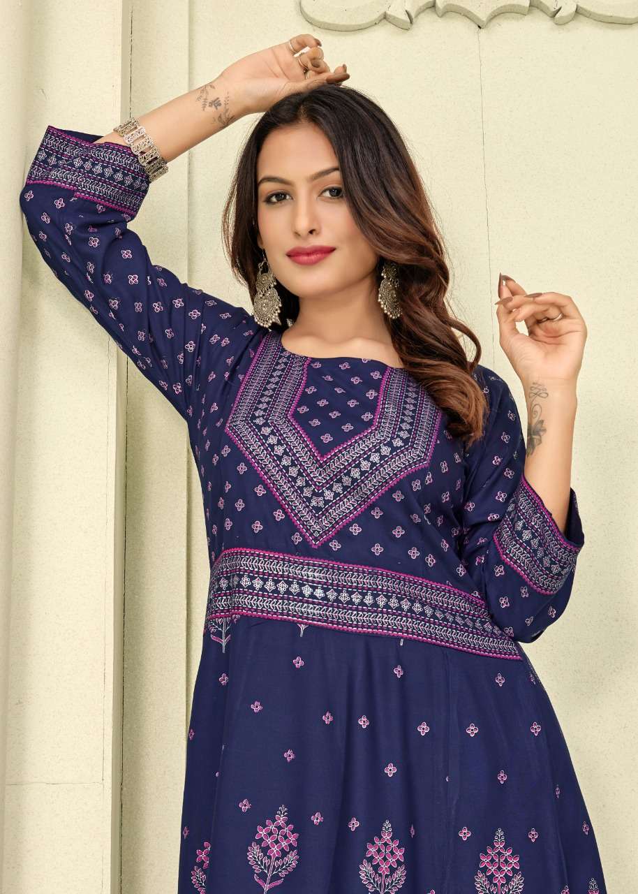 nayanthara vol 20 rayon foil printed long big sizes gown exporter