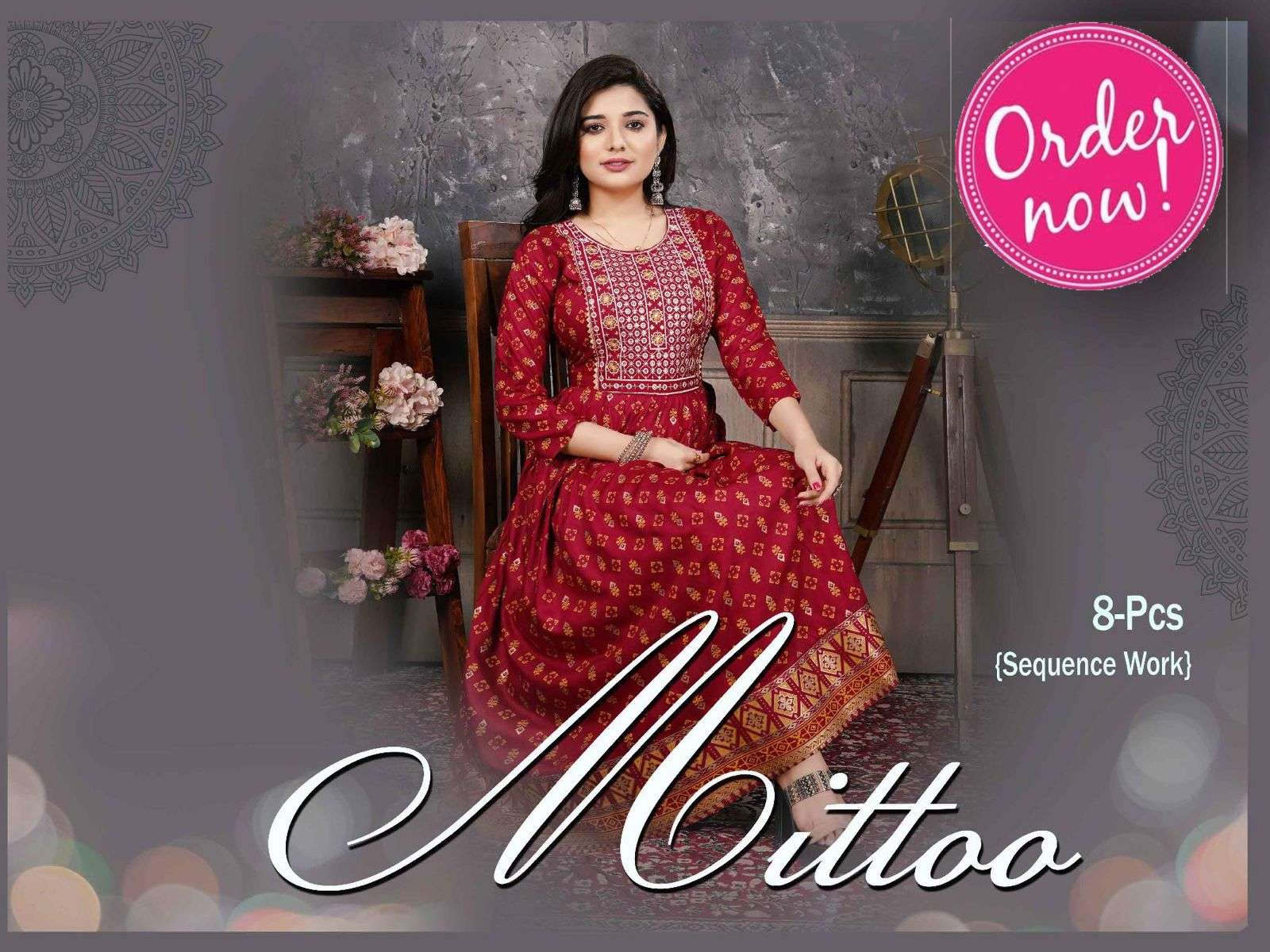 NEW MITTOO HEAVY REYON GOLD FOIL PRINT SEQUENCE WORK & FLAIR KURT CATALOG WHOLESALER BEST RATE