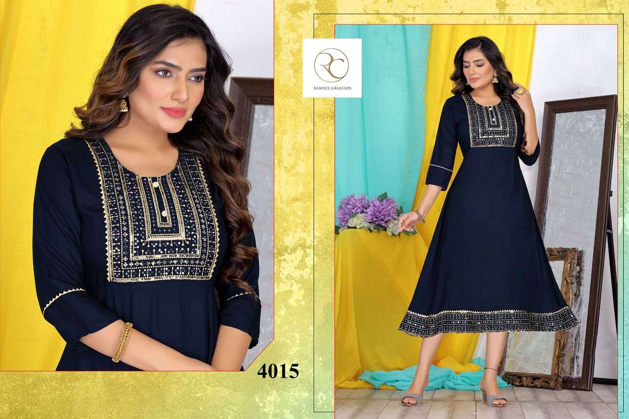 RC KAINAAT Riyon 14 kg  Heavy Sequance work  choli and daman   Lenth n Ghera sleev work and sillai pattern KURTI CATALOG WHOLESALE BEST RATE