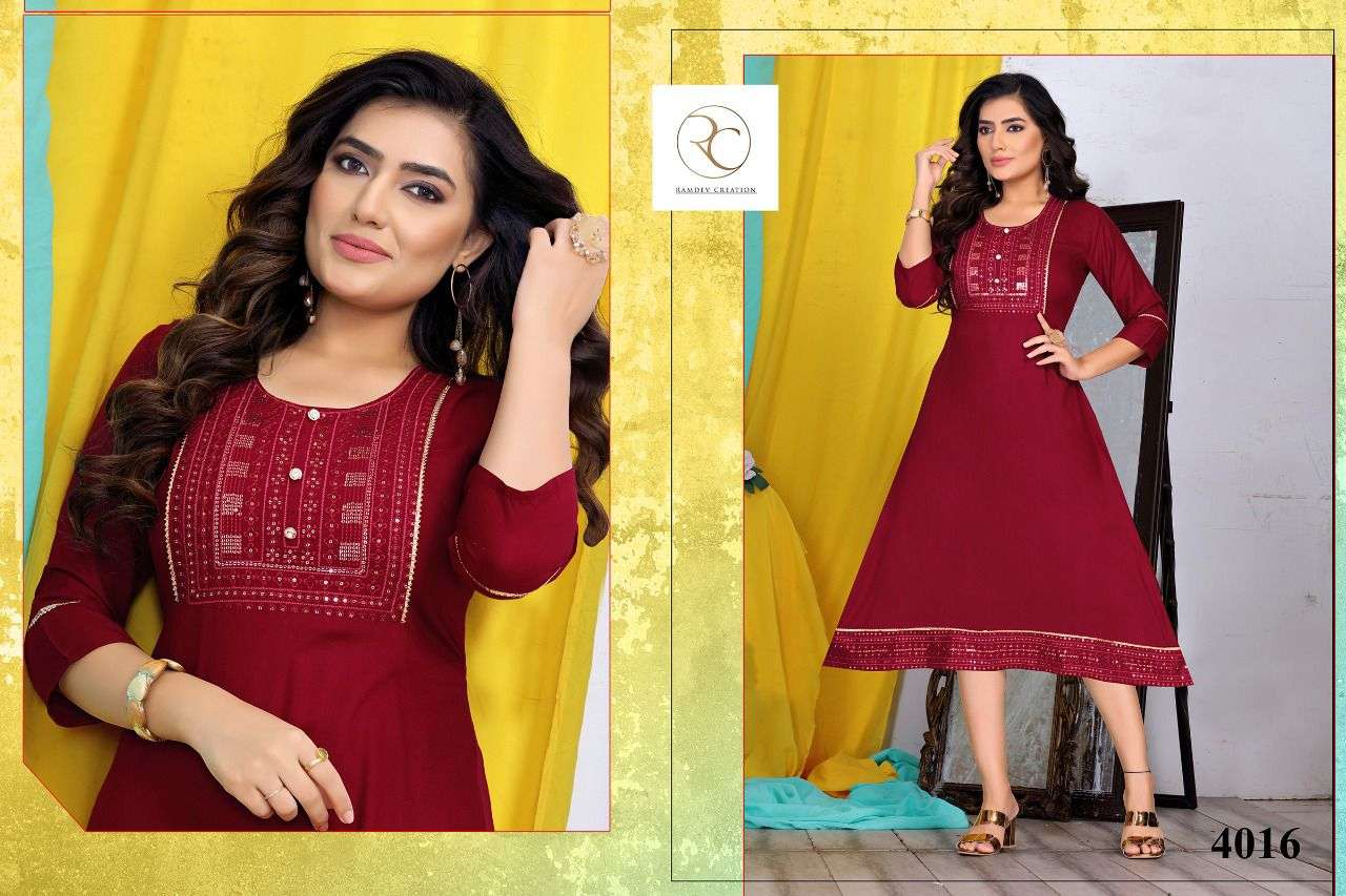 RC KAINAAT Riyon 14 kg  Heavy Sequance work  choli and daman   Lenth n Ghera sleev work and sillai pattern KURTI CATALOG WHOLESALE BEST RATE