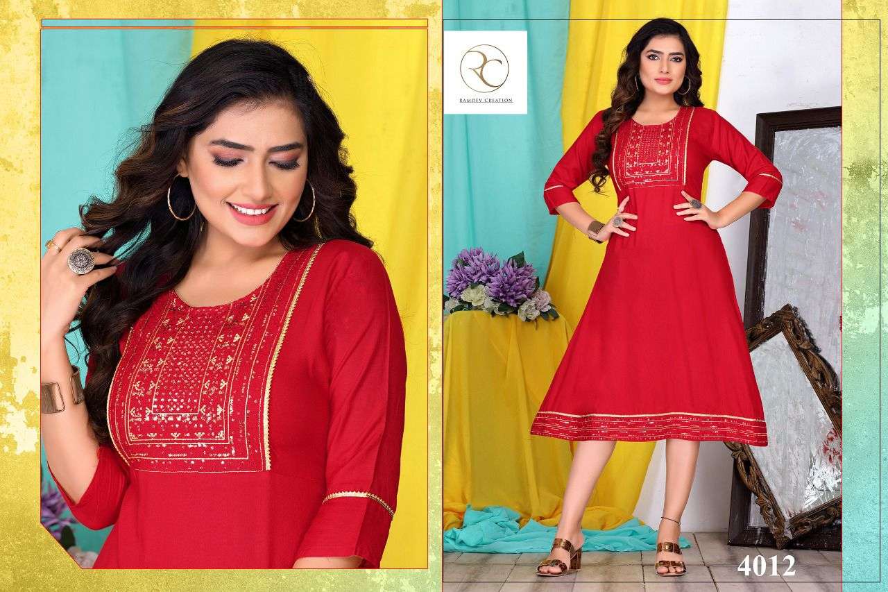 RC KAINAAT Riyon 14 kg  Heavy Sequance work  choli and daman   Lenth n Ghera sleev work and sillai pattern KURTI CATALOG WHOLESALE BEST RATE