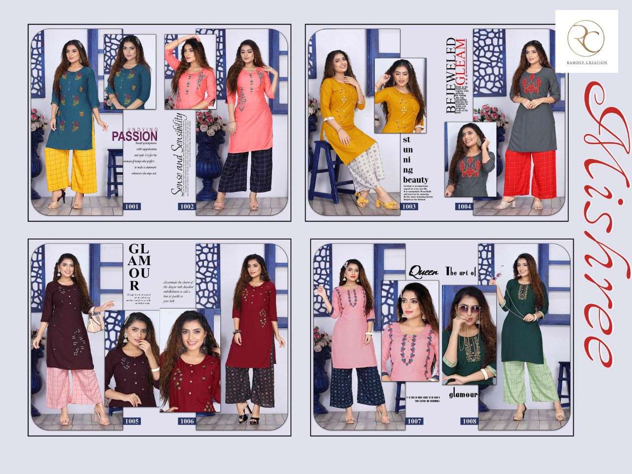 RC MISHREE Riyon 14 kg   heavy top Embrodery work with Riyon print Plazo sillai pattern CATALOG WHOLESALER BEST RATE