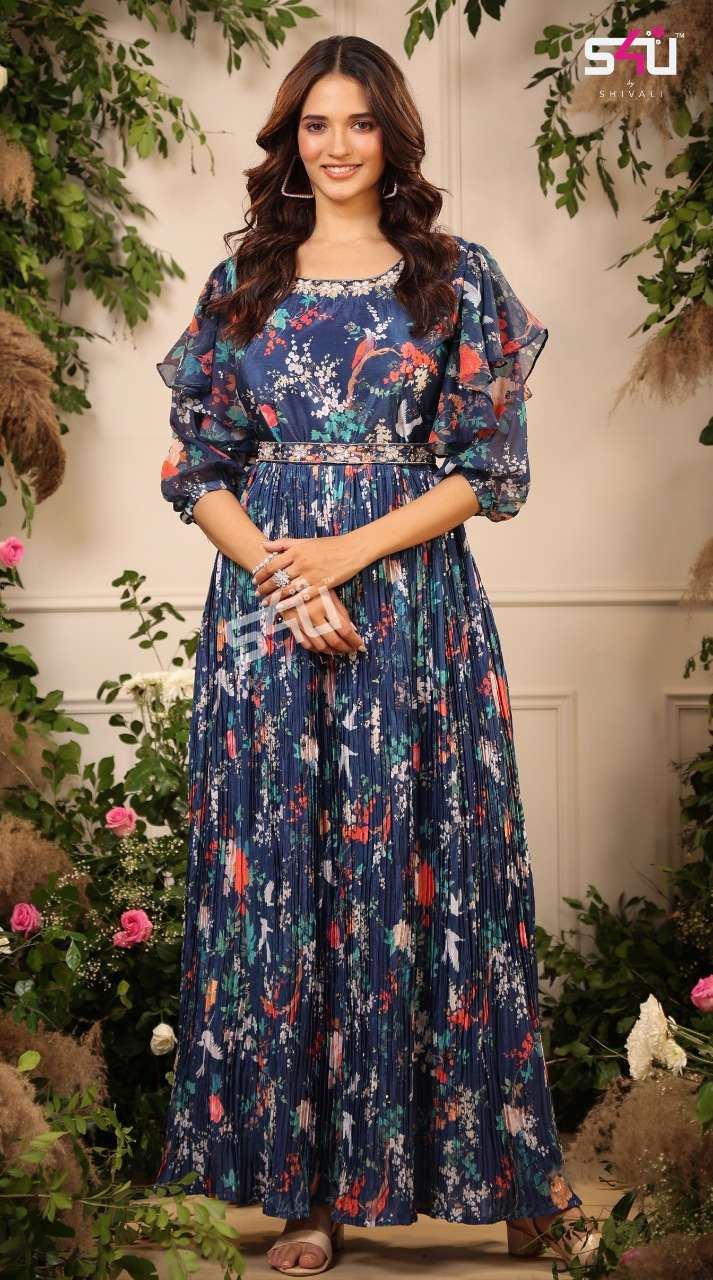 s4u rangrez vol 2 elegance collection fit & flare gowns in the most colorful prints