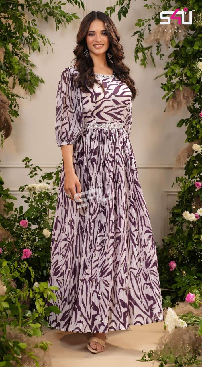 s4u rangrez vol 2 elegance collection fit & flare gowns in the most colorful prints