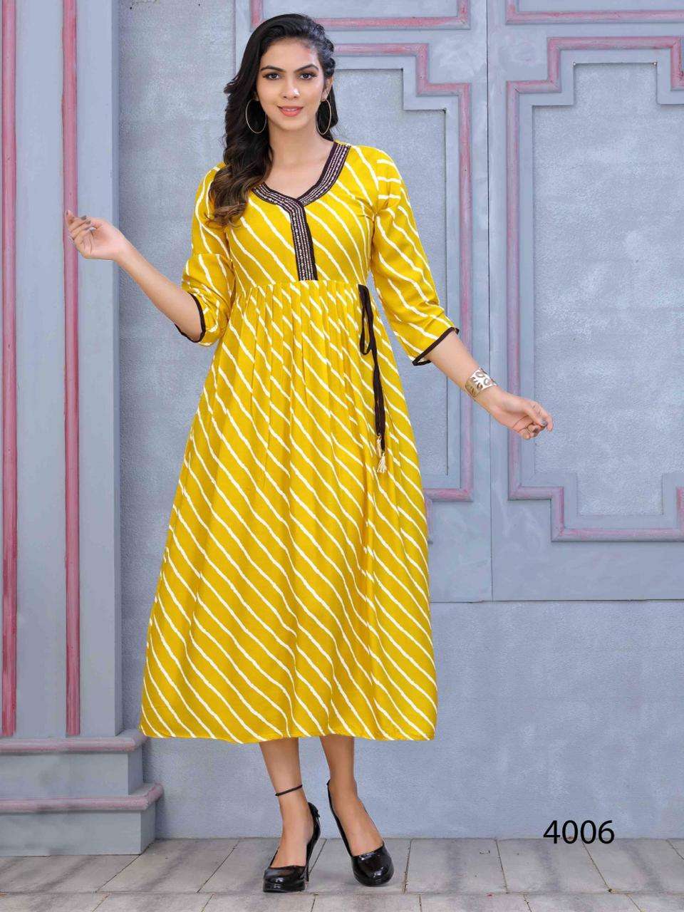 Trendy Mohra Heavy Rayon Print Style Work & Dori Pattern KURTI CATALOG WHOLESALER BEST RATE