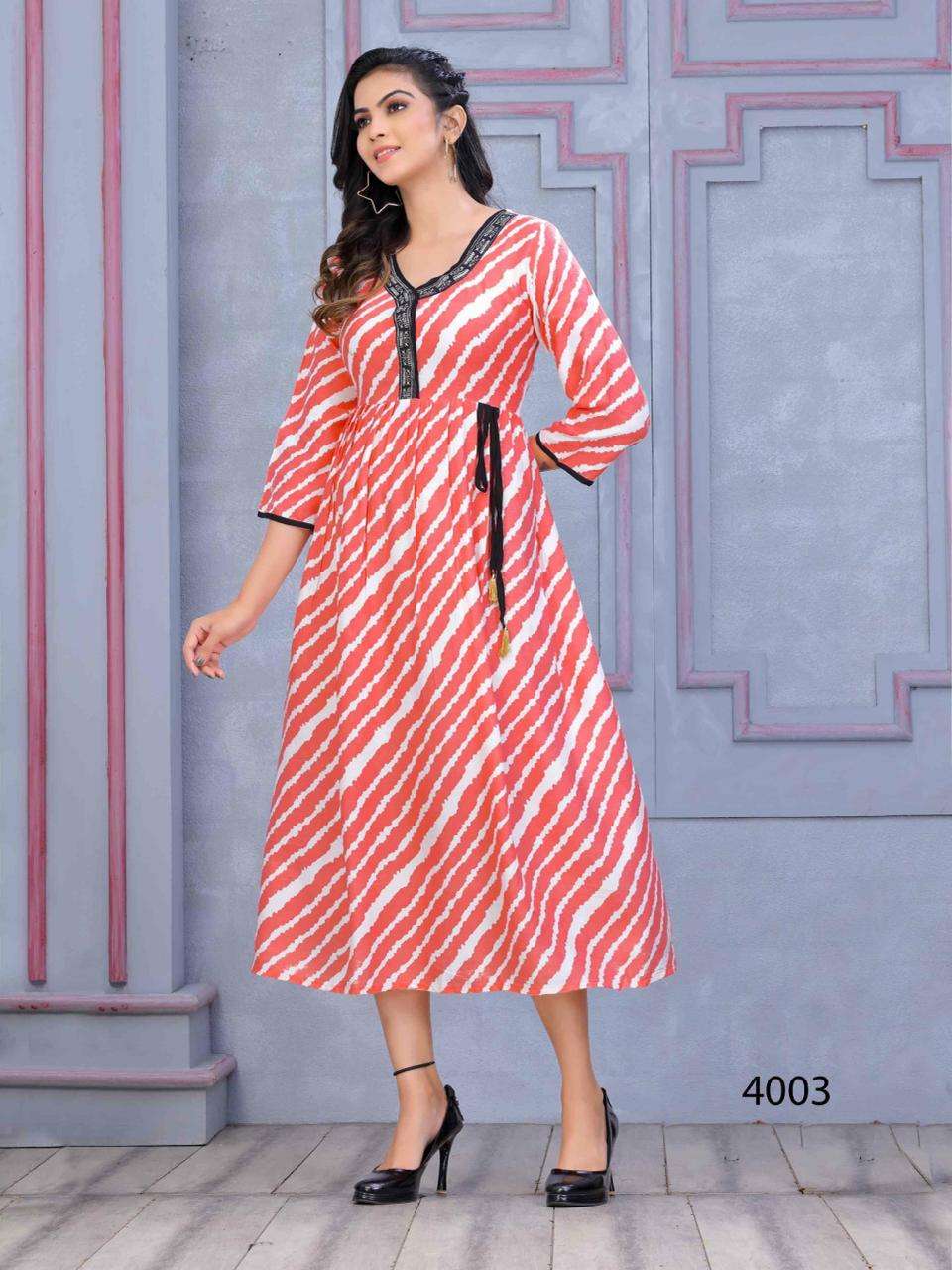 Trendy Mohra Heavy Rayon Print Style Work & Dori Pattern KURTI CATALOG WHOLESALER BEST RATE