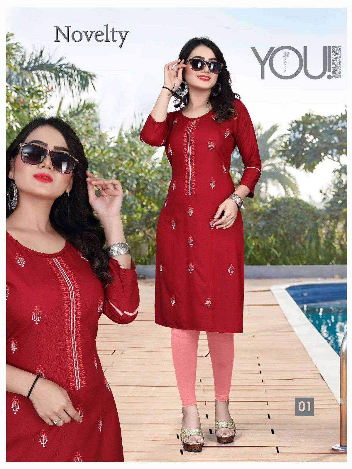 TRENDY NOVELTY RAYON EMBROIDERY WORK & STRAIGHT TOP KURTI CATALOG WHOLESALER BEST RATE