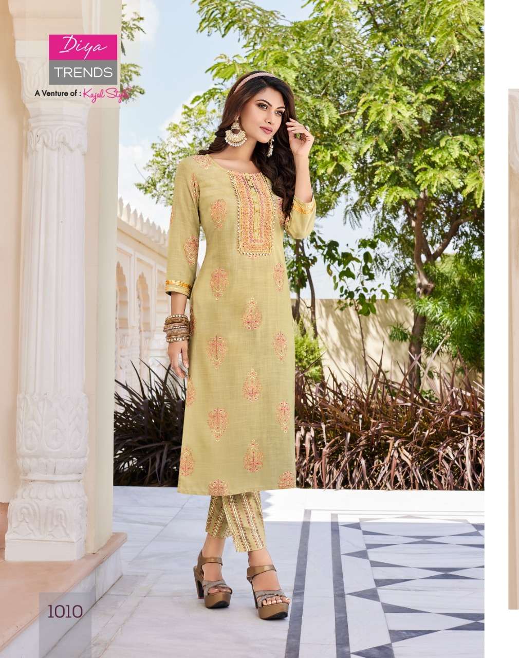 zoori by diya trends rayon casual wear kurti with pant big sizes set collection