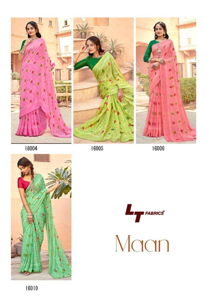 lt fashion surat wholesale shop maan chiffon smoke print saree catalog 