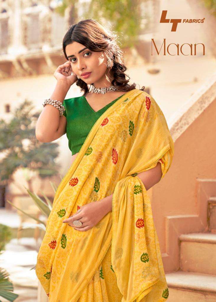 lt fashion surat wholesale shop maan chiffon smoke print saree catalog 