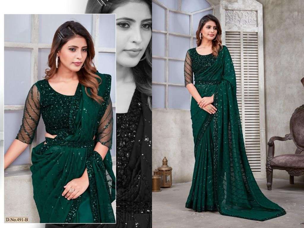 mehak 491 design soft satin organza indian fancy saree shop 