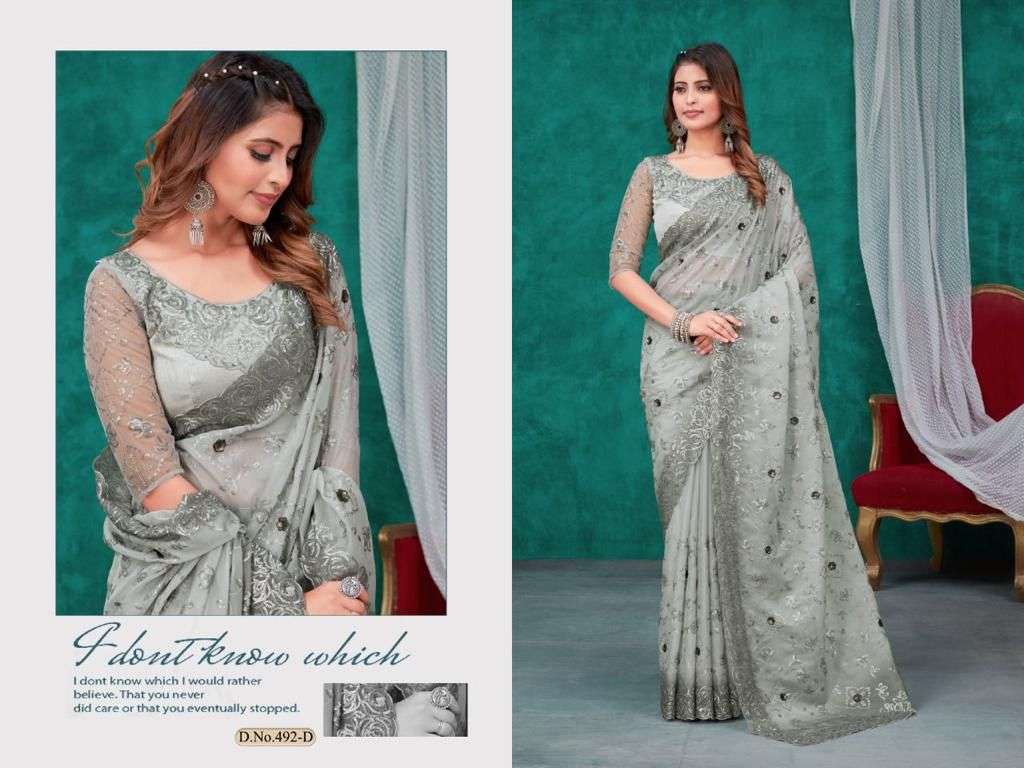 mehak 492 design colors satin organza party wear saree 