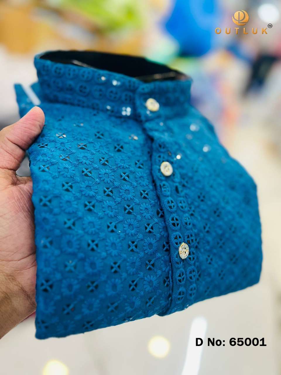 outluk vol 65 new color mens lucknowi kurta with cotton pant western mens wear 