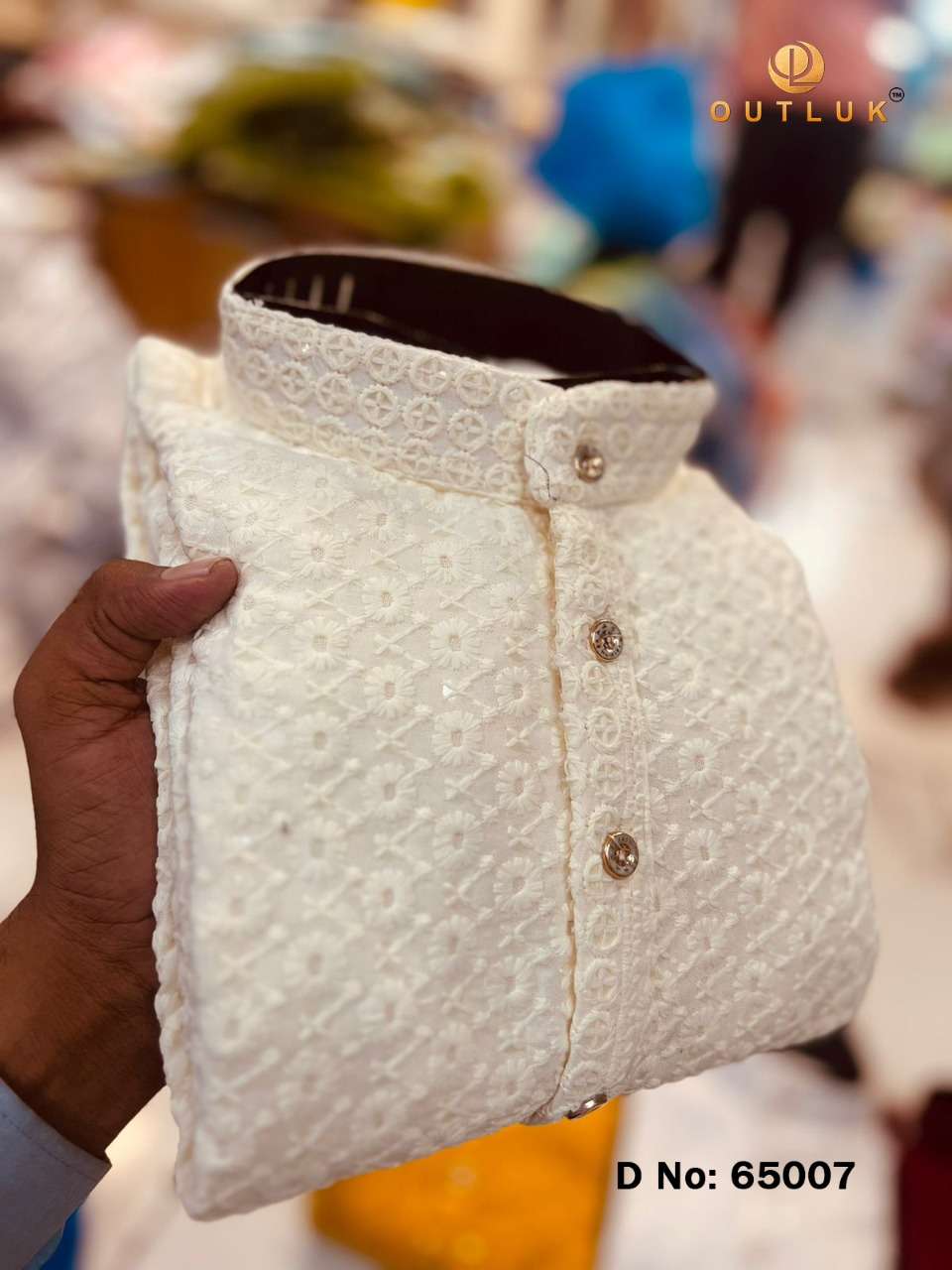 outluk vol 65 new color mens lucknowi kurta with cotton pant western mens wear 