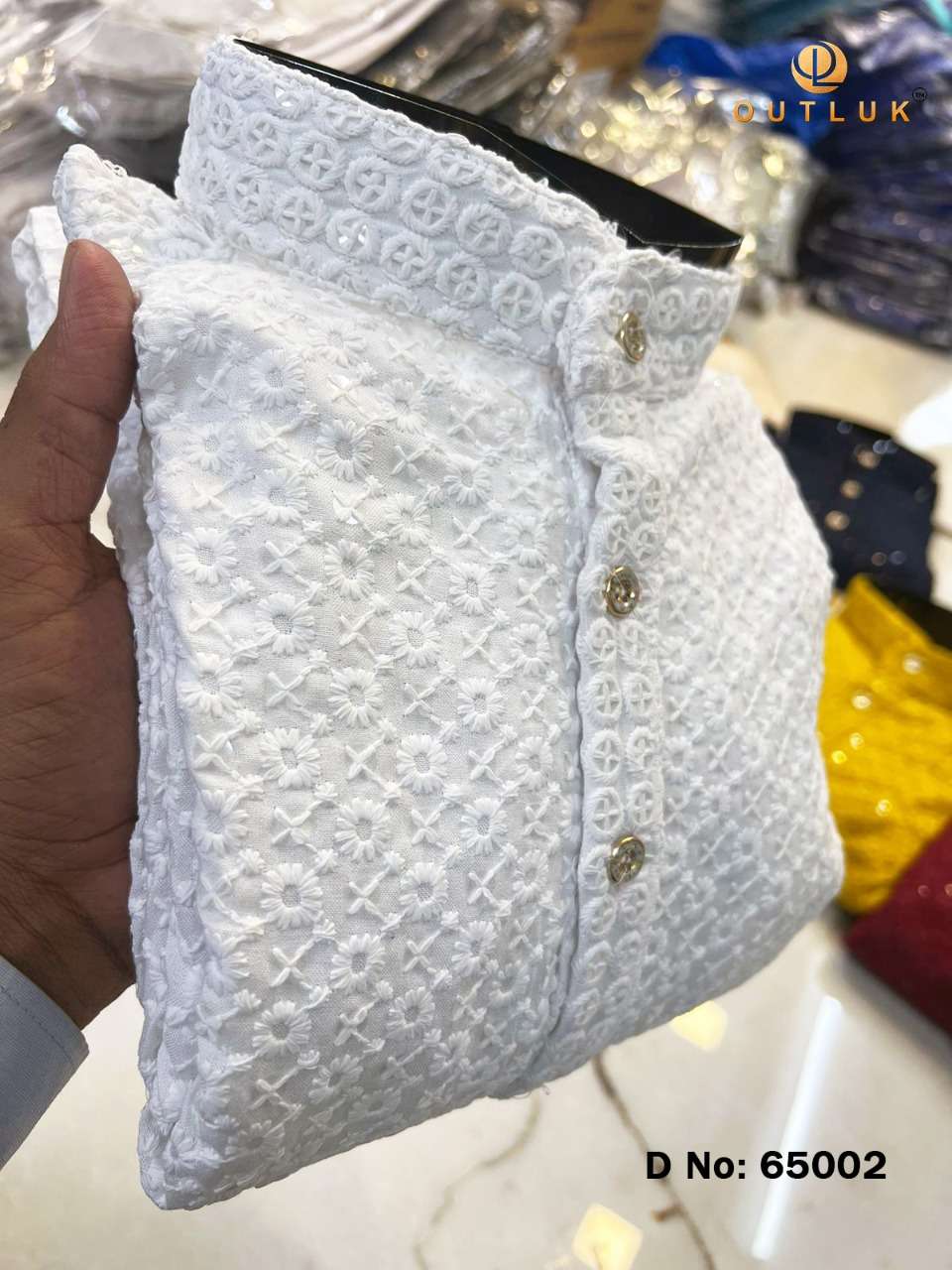 outluk vol 65 new color mens lucknowi kurta with cotton pant western mens wear 