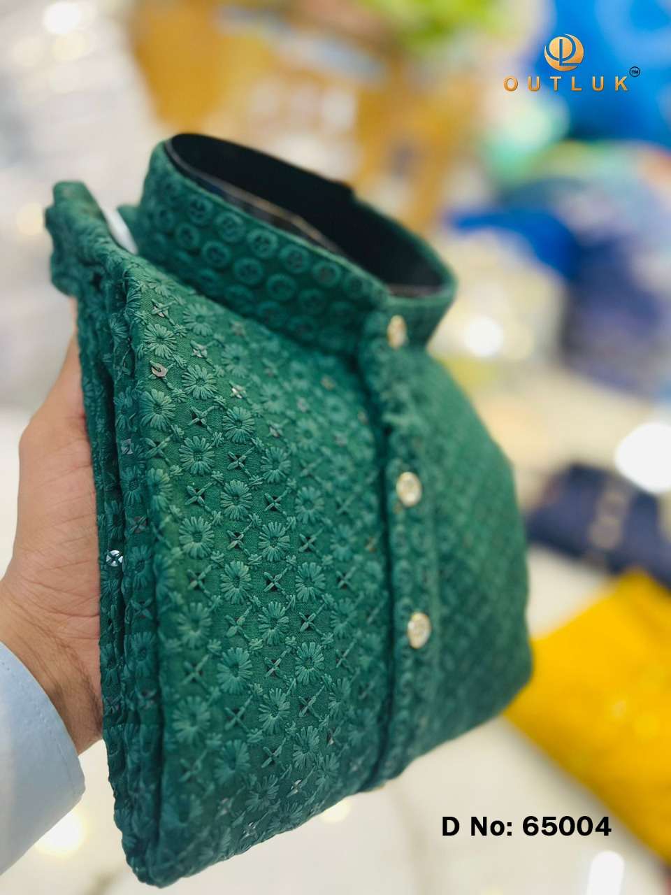 outluk vol 65 new color mens lucknowi kurta with cotton pant western mens wear 