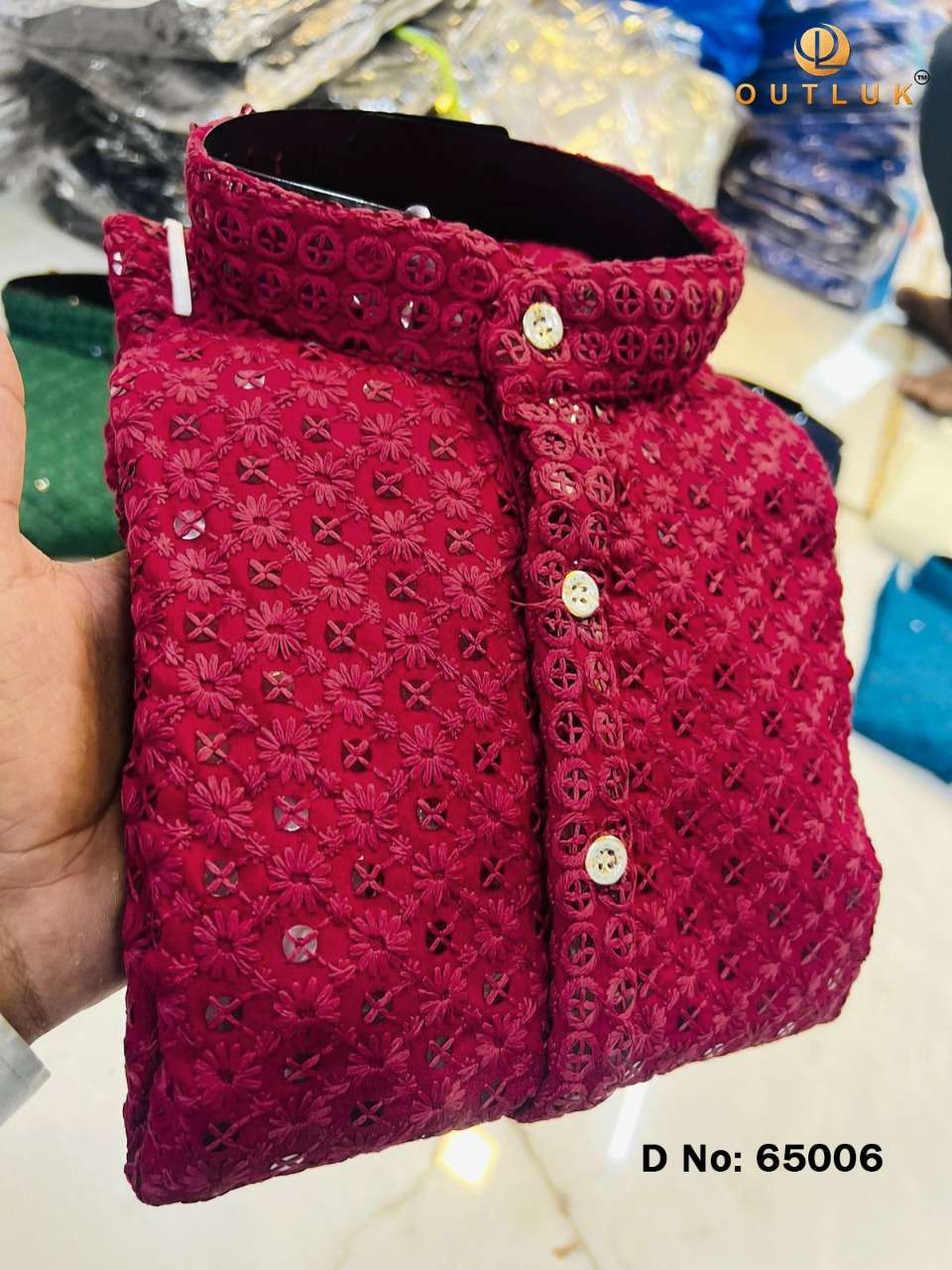 outluk vol 65 new color mens lucknowi kurta with cotton pant western mens wear 