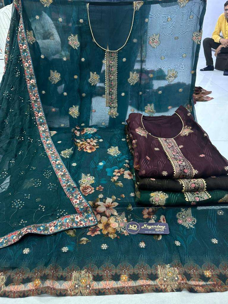 pr radison viscose organza setwise not catalog ladies dress materials 