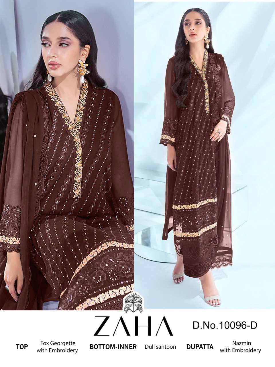 zaha 10096 design colors pakistani wholesale dress supplier at company rate 