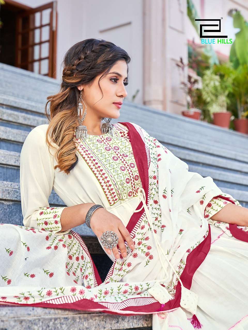 blue hills colors vol 3 anarkali long big sizes gown with dupatta pair