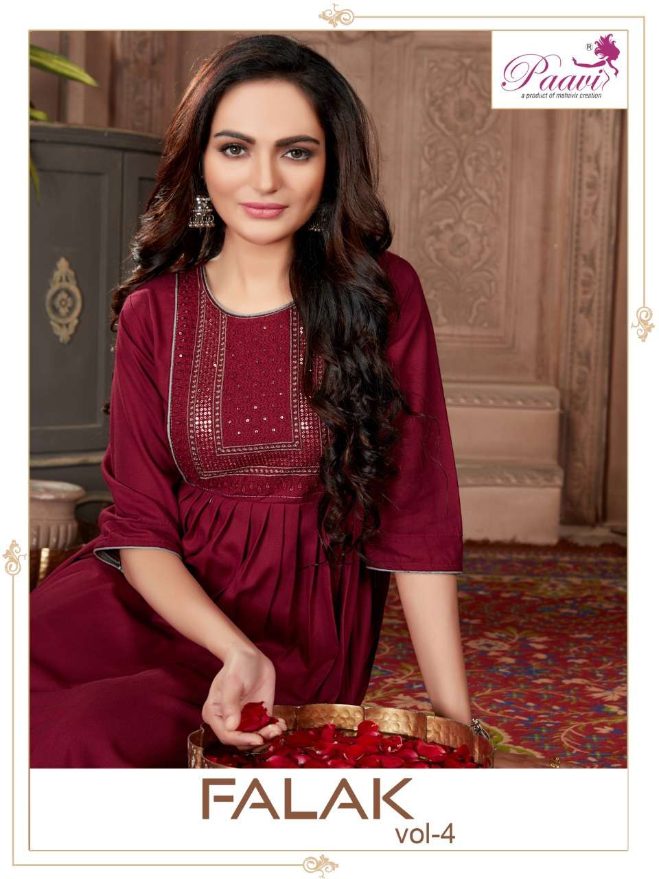 PAAVI FALAK Vol:-4 Plain Rayon LIVA TAG APPROVED KURTI CATALOG WHOLESALER BEST RATE