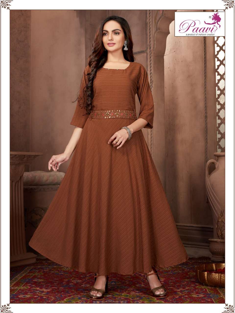 PAAVI LEYSA GEORGETTE with inner KURTI CATALOG WHOLESALER BEST RATE